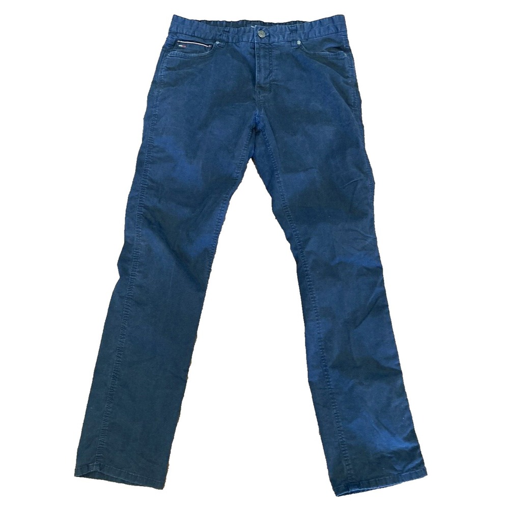 TOMMY HILFIGER Mens Flex Tapered Chino Trousers W34 L34 Navy Blue Cotton 77806
